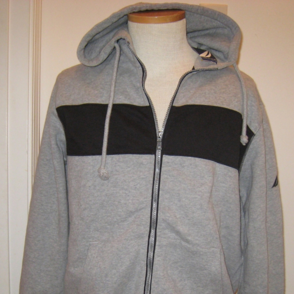 NWT NAUTICA Mens Hoodie Full Zip Sweatshirt Size M